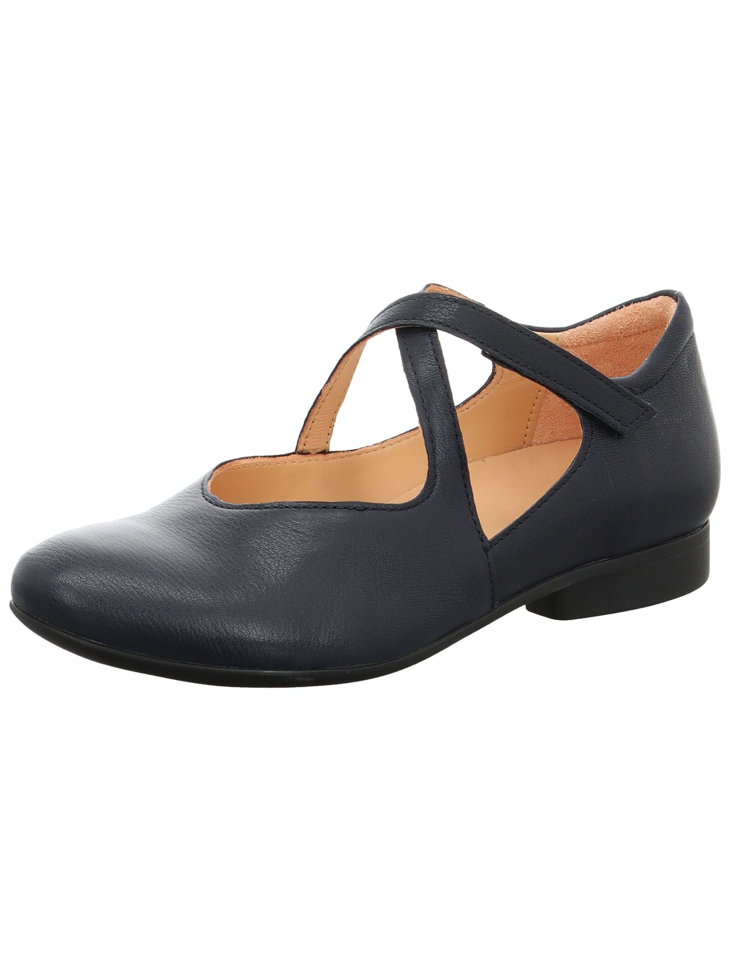 THINK! Ballet Flats with Strap in Blue: front