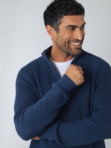 Pull-over 'Half-Zip Knit' Honest Basics en bleu