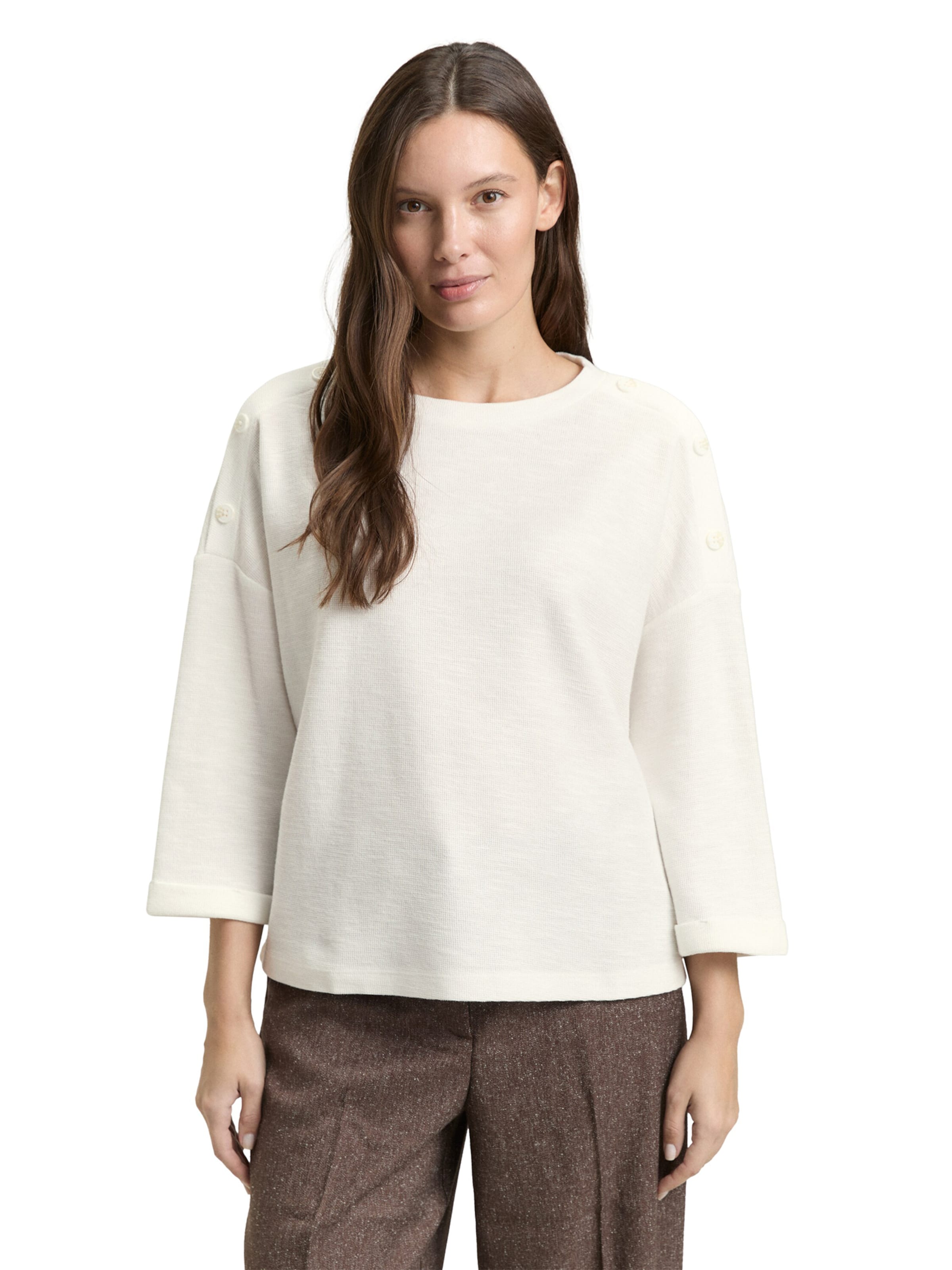 TOM TAILOR Μπλουζάκι σε λευκό: μπροστά