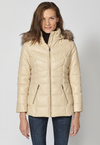 KOROSHI - Parka de inverno em bege: frente