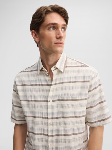 STRELLSON Comfort fit Button Up Shirt in Beige