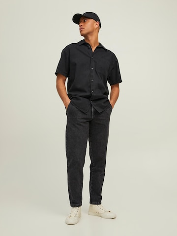 JACK & JONES Loosefit Redős farmer 'Bill' - fekete