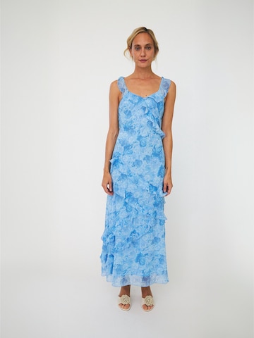 Rochie ' Levinecras ' de la Crās pe albastru: față
