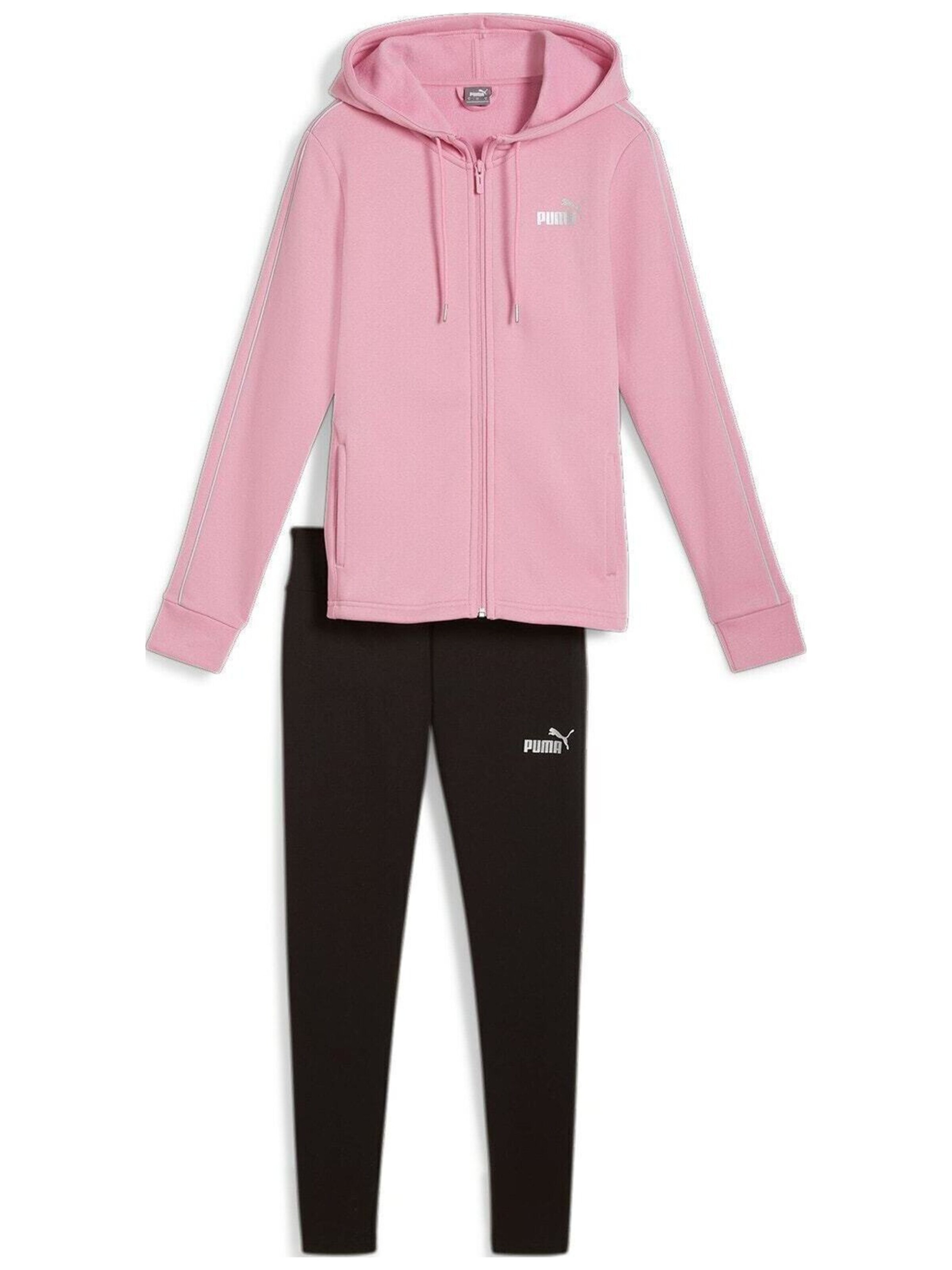 PUMA - Sudadera con cremallera 'Puma Metallic Tracksuit Fl' en rosa: frente