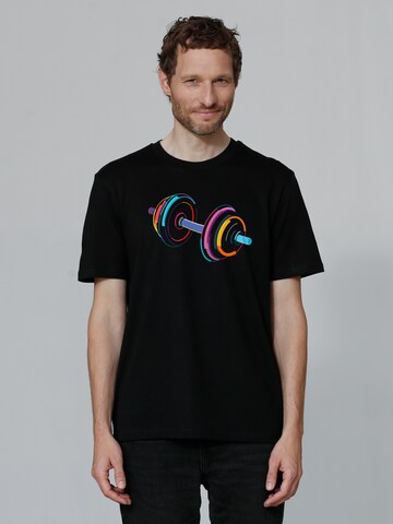 Maglietta '80s Hantel' di Watapparel in nero: frontale