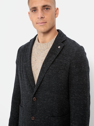 CAMEL ACTIVE Regular Fit 2-Knopf Sakko in melierter Optik in Schwarz