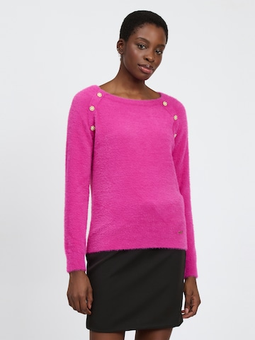 Influencer Sweter w kolorze różowy: przód
