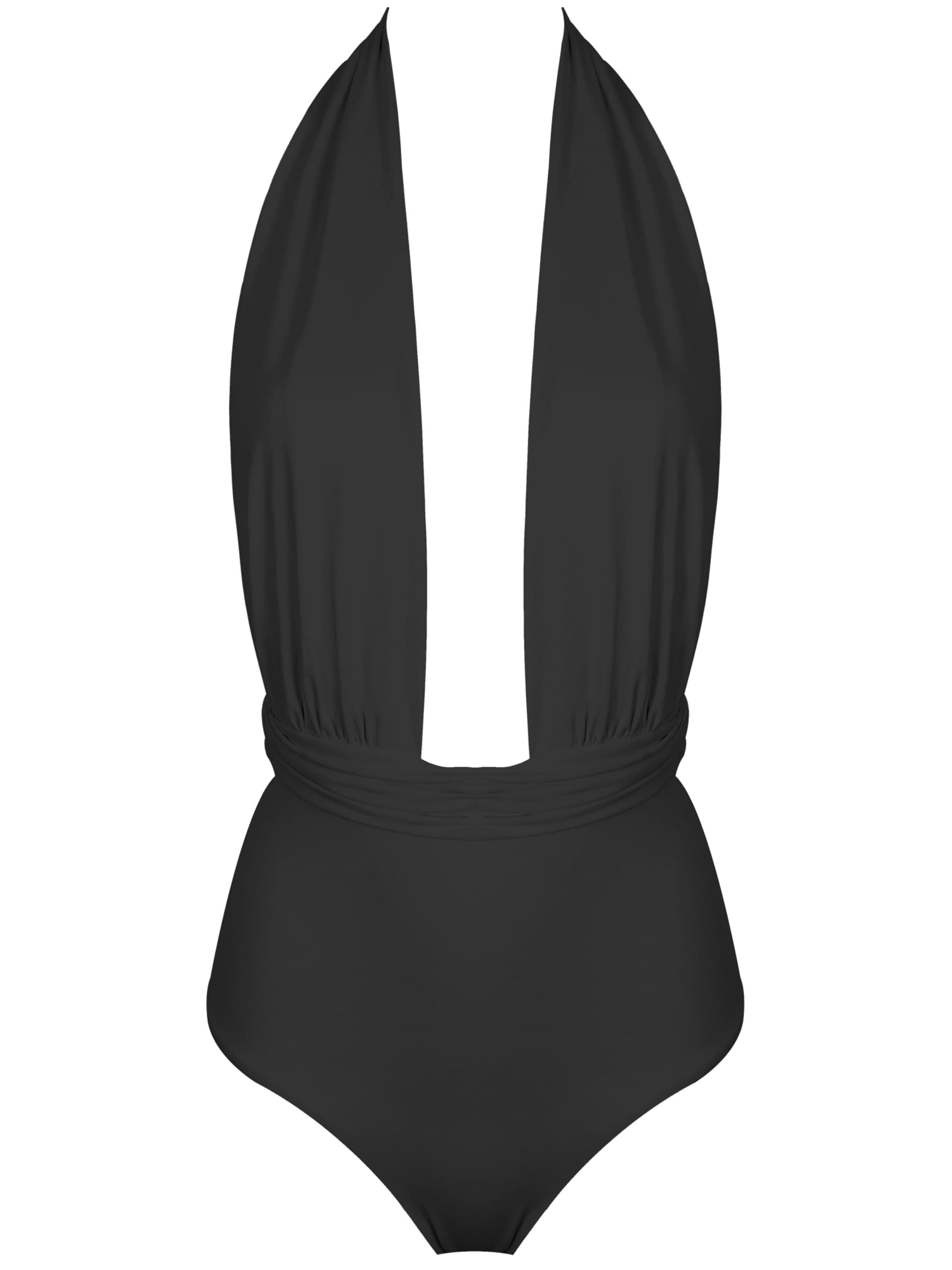 SEA ME SWIM High neck Swimsuit 'ST.BARTH' in Black: front