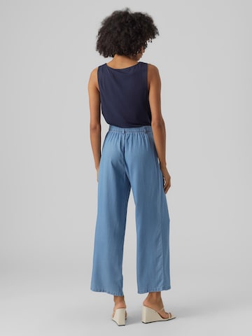 VERO MODA Wide leg Broek 'Harper' in Blauw