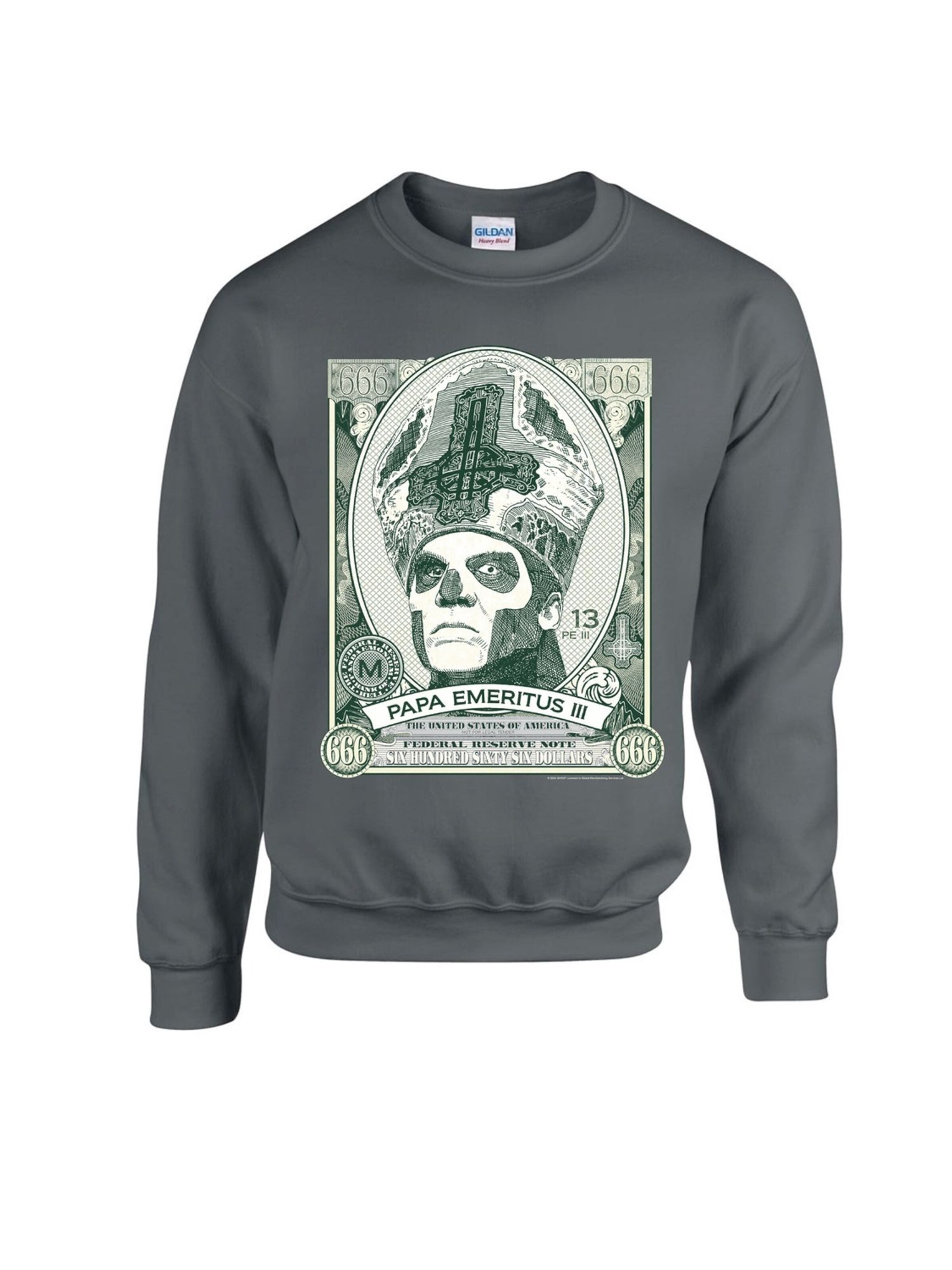 Felpa 'Ghost Papa Emetirus III' di Ghost in grigio: frontale