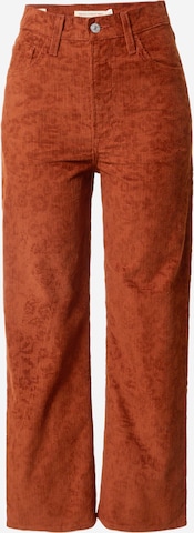 Pantalon 'Ribcage Str Ankle Zip Cord' LEVI'S ® en marron : devant