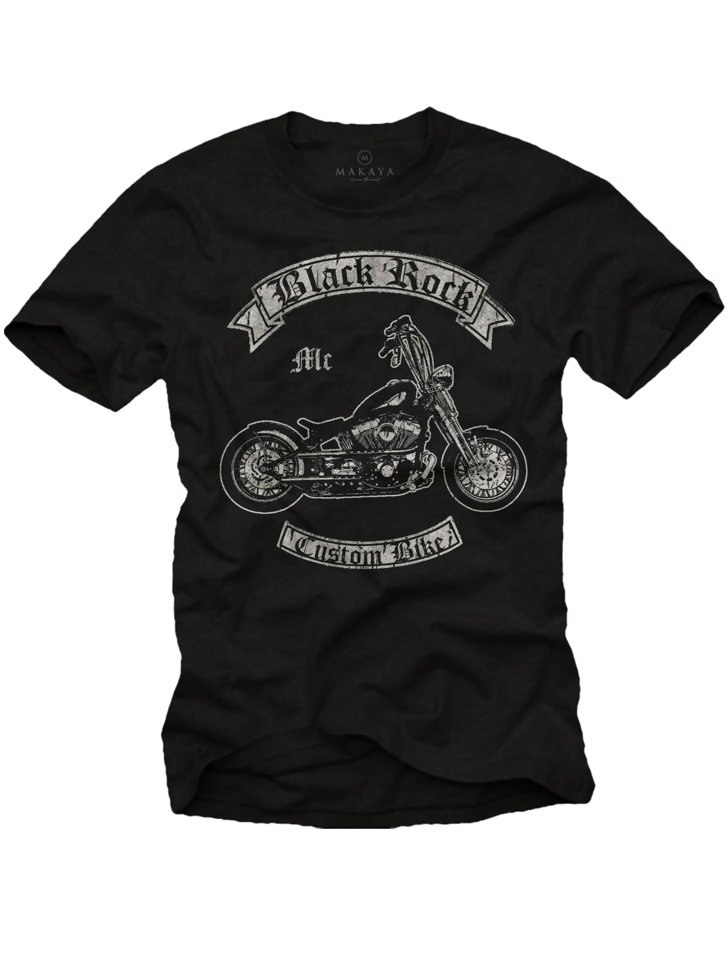 MAKAYA Shirt 'Black Rock'‌‌‌‌‌ in Schwarz: Vorderseite