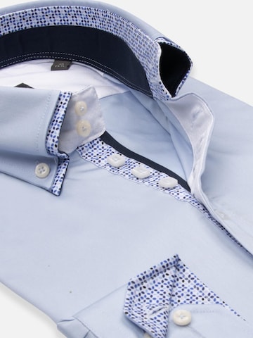 Camicia 'Marco Polo Iconic Satin Man Shirt White' di 7Camicie in blu: frontale