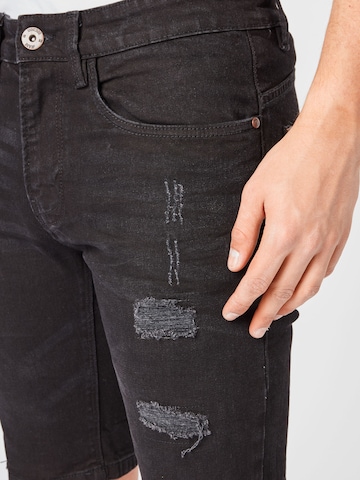 INDICODE JEANS Regular Jeans 'Kaden Holes' in Black