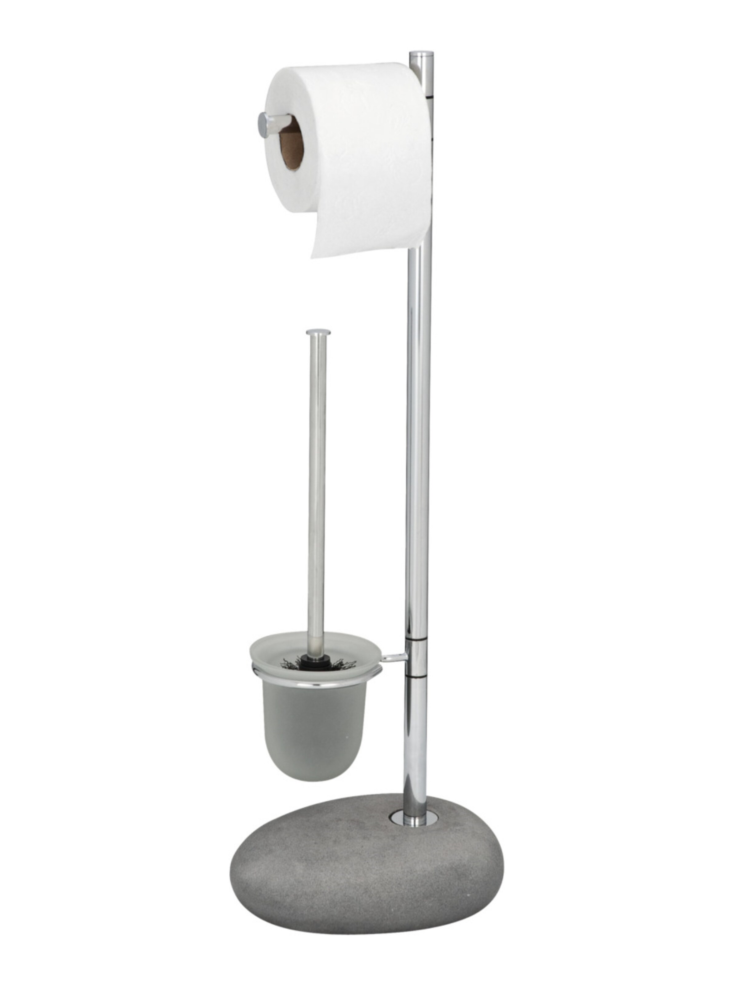 Wenko Stand WC-Garnitur 'Pebble Stone' in Grau: Vorderseite