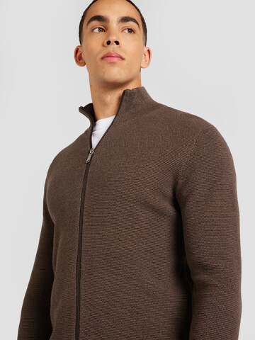 SELECTED Gebreid vest 'SLHROSS' in Bruin