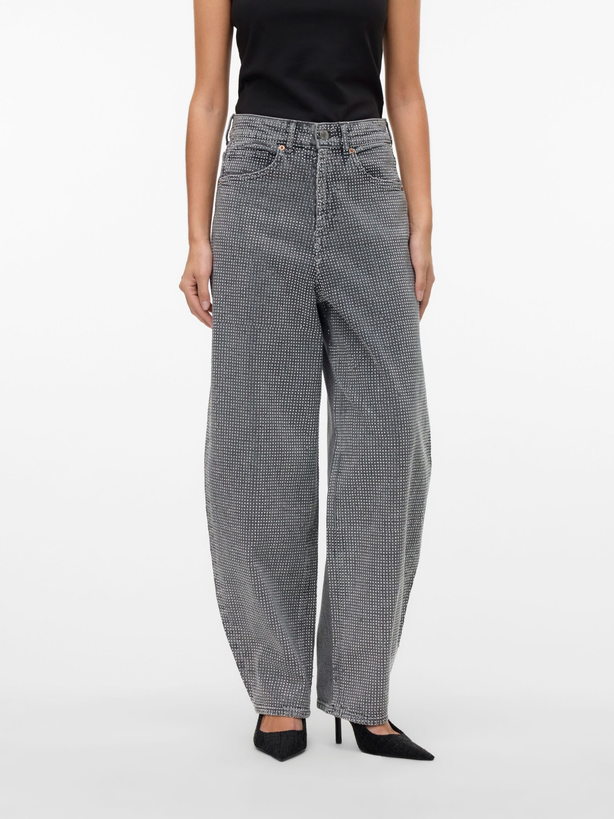 VERO MODA Barrel Jeans '10336831' in Grey: front