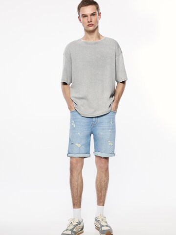 Pull&Bear Slimfit Shorts in Blau