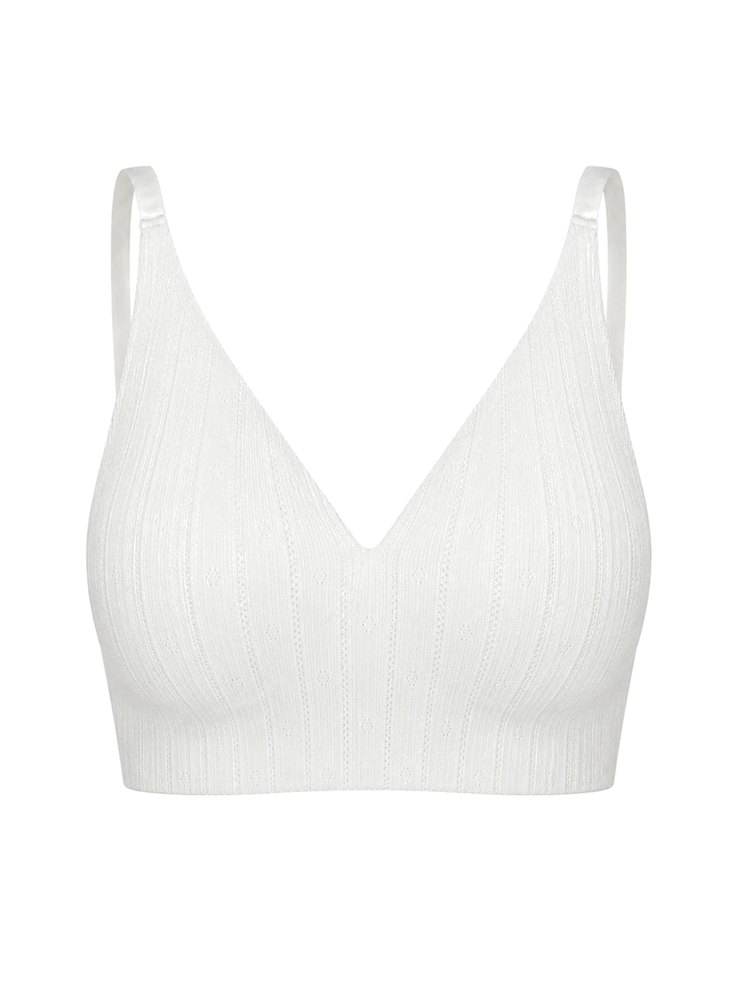cfab Push-up BH 'Jacquard Comfort Push-Up BH' in Wit: voorkant