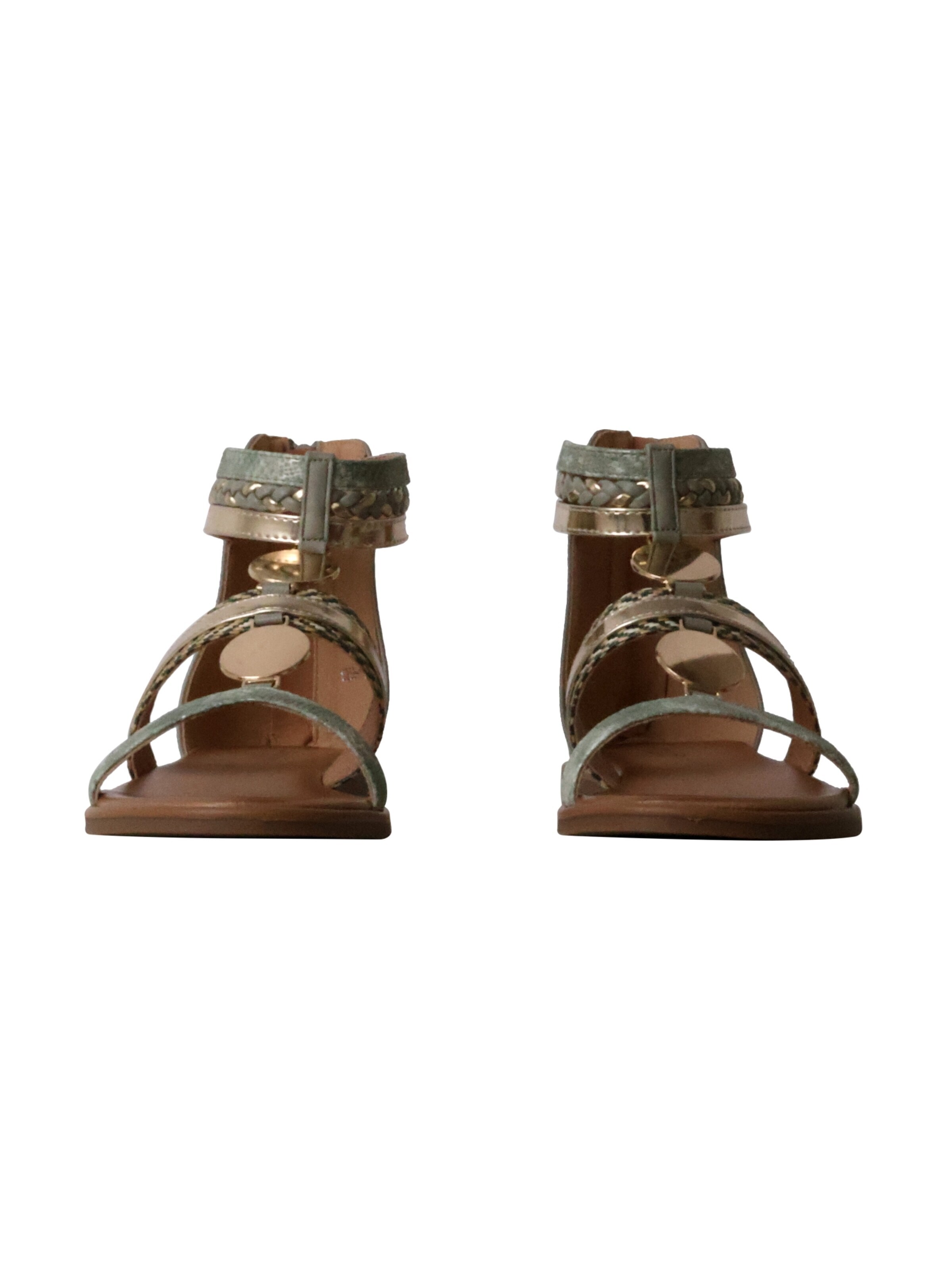 Sixth Sense Sandaal 'Flache Sandalen mit Reißverschluss' in Groen