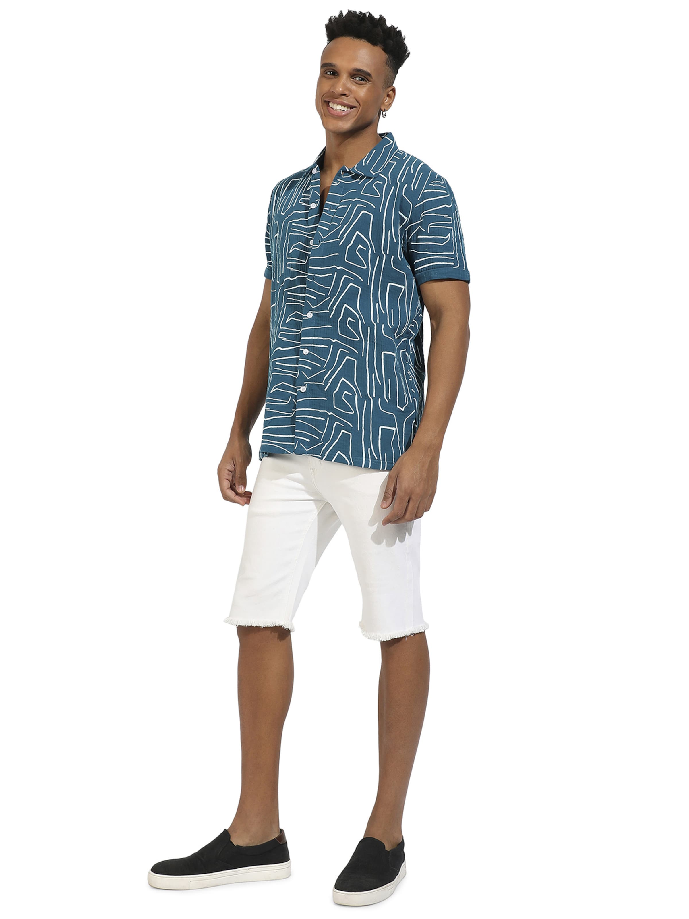 Coupe regular Chemise 'Luis' Campus Sutra en bleu