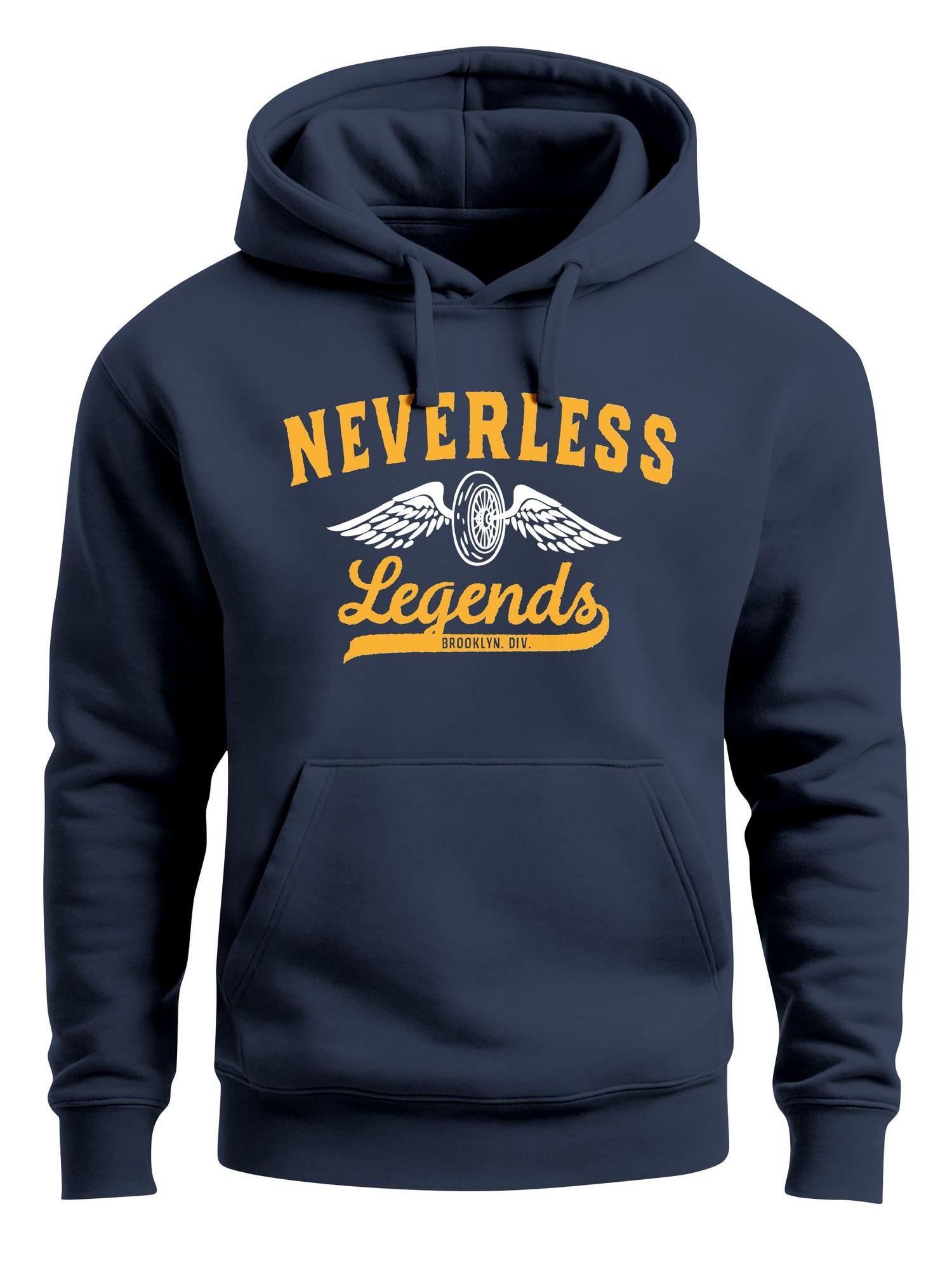 Neverless Sweatshirt 'Biker Legends' in Blue: front