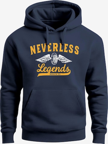 Neverless Sweatshirt 'Biker Legends' in Blau: Vorderseite