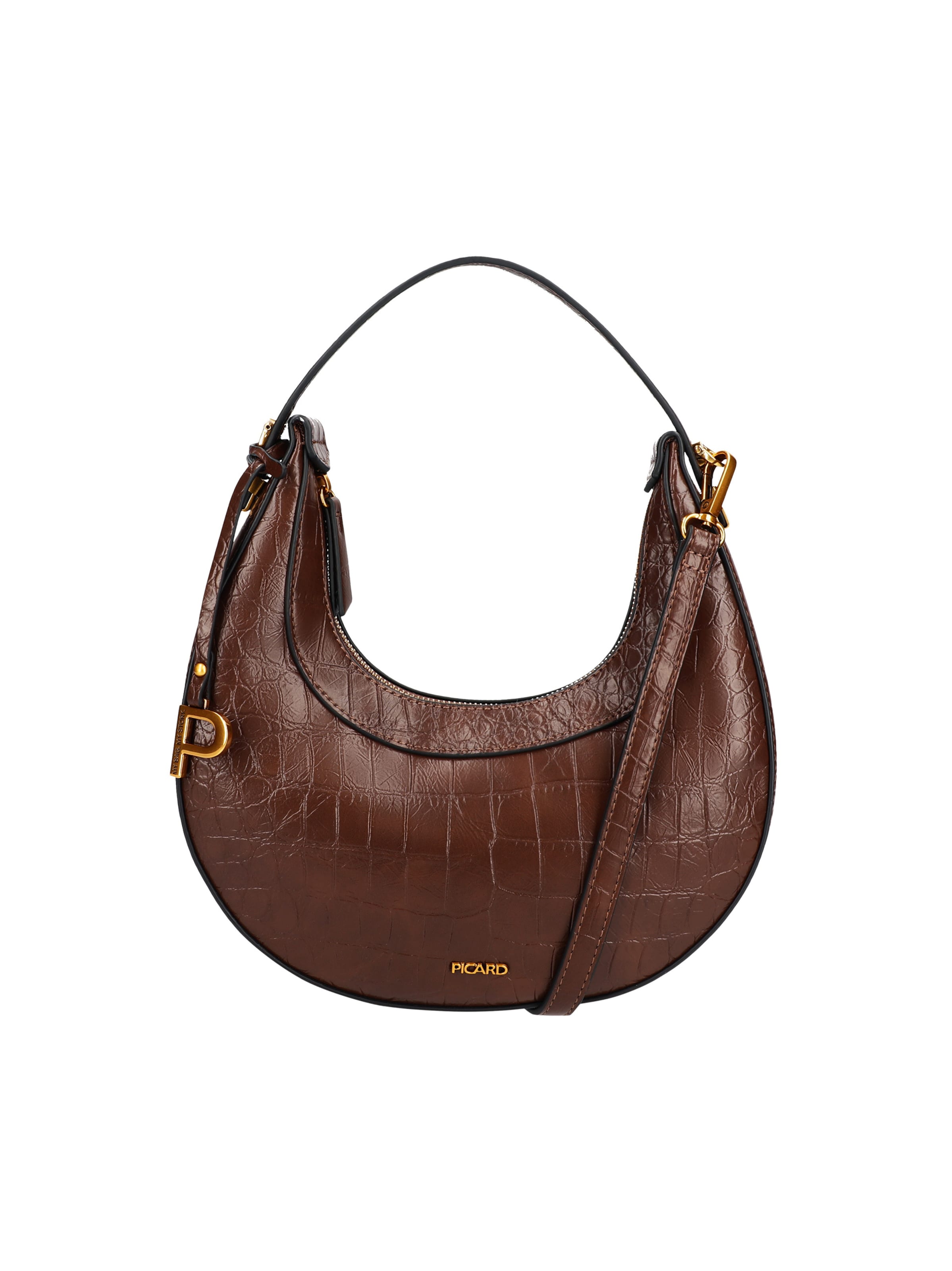 Picard Schultertasche 'Croissant' in Braun