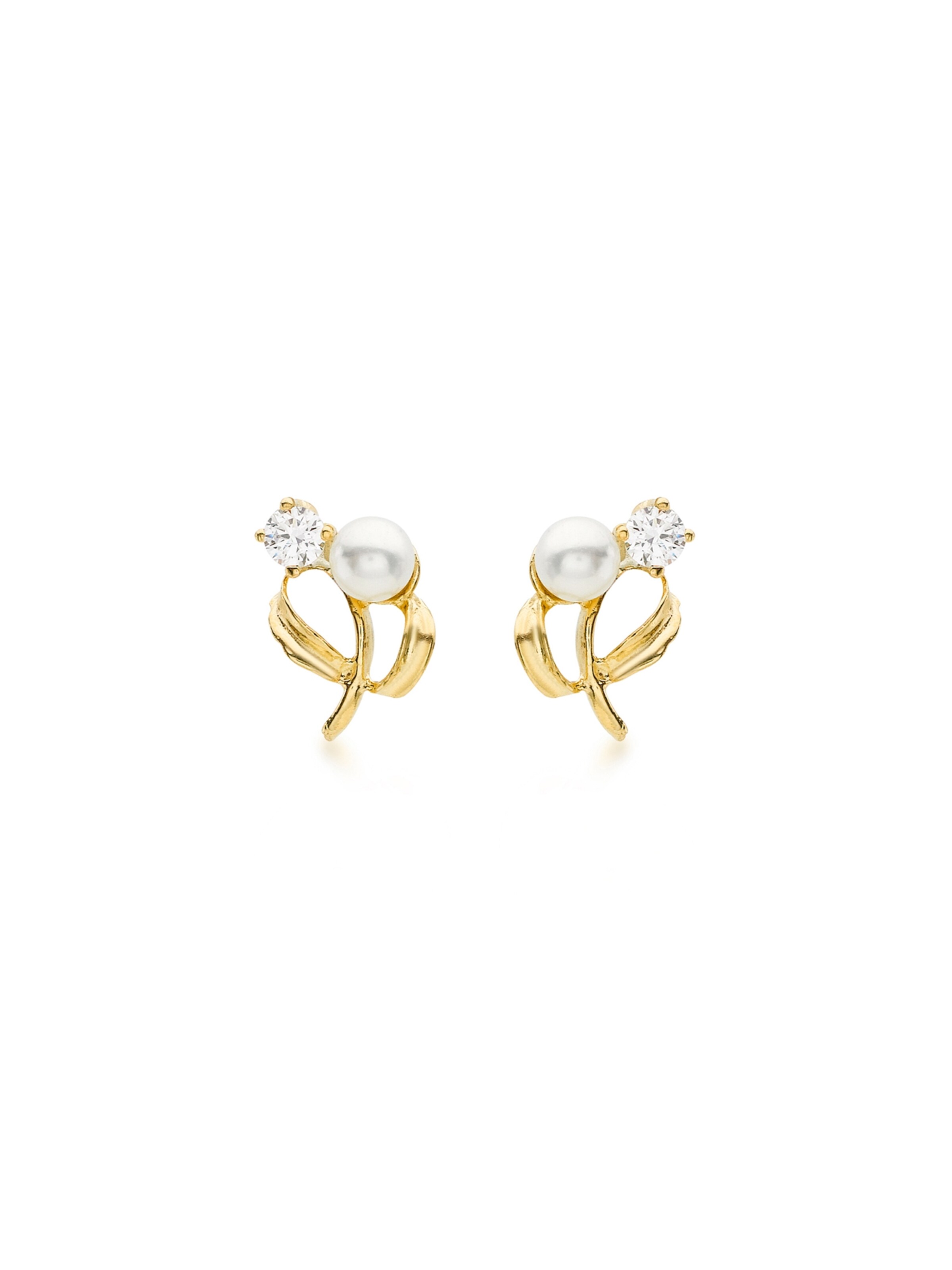 Lucardi Earrings 'Klassisch' in Gold: front