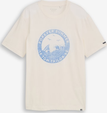 T-Shirt TOM TAILOR en blanc : devant