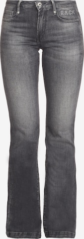 Le Temps Des Cerises Flared Jeans in Grey: front