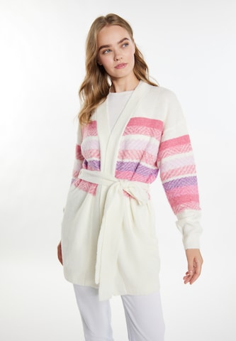 IZIA Knit Cardigan in White: front