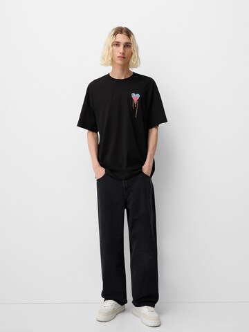 Bershka T-Shirt in Schwarz
