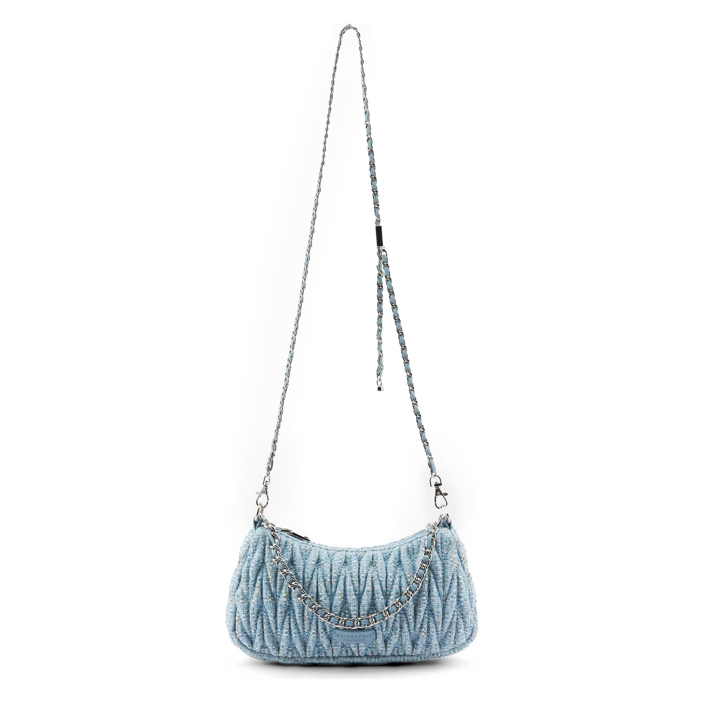 Borsa a spalla 'Floro' di Seidenfelt in blu: frontale