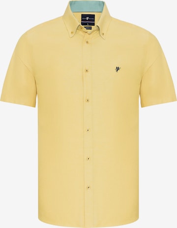 DENIM CULTURE Regular fit Button Up Shirt 'MARCUS' in Yellow: front