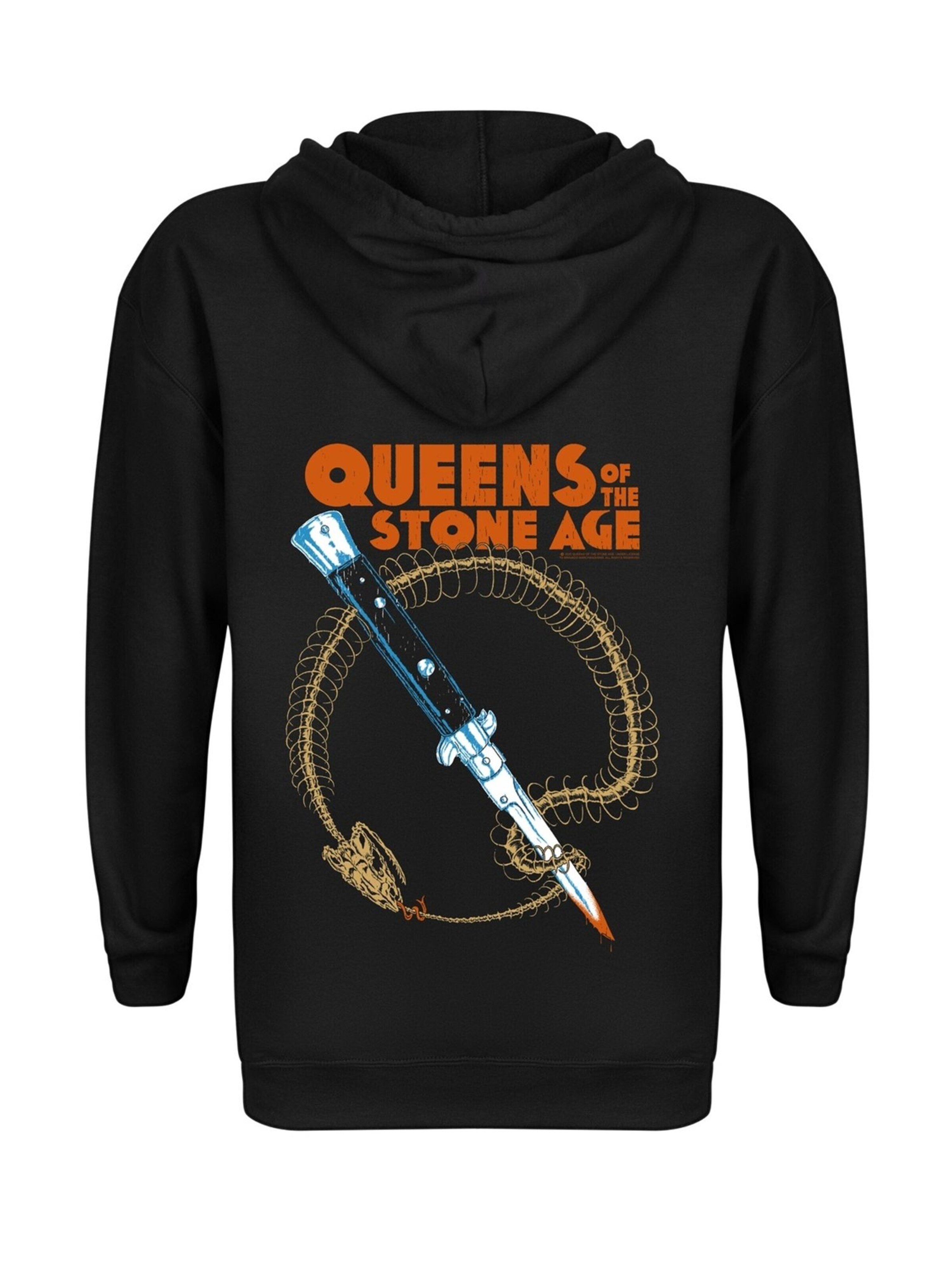 Sweat-shirt 'Queens of the Stone Age Snake Skeleton ZIP Hoodie' Rockshirts en noir