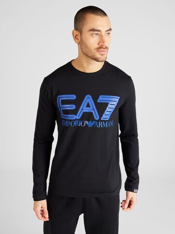 EA7 Emporio Armani Тениска 'T-SHIRT' в черно: отпред