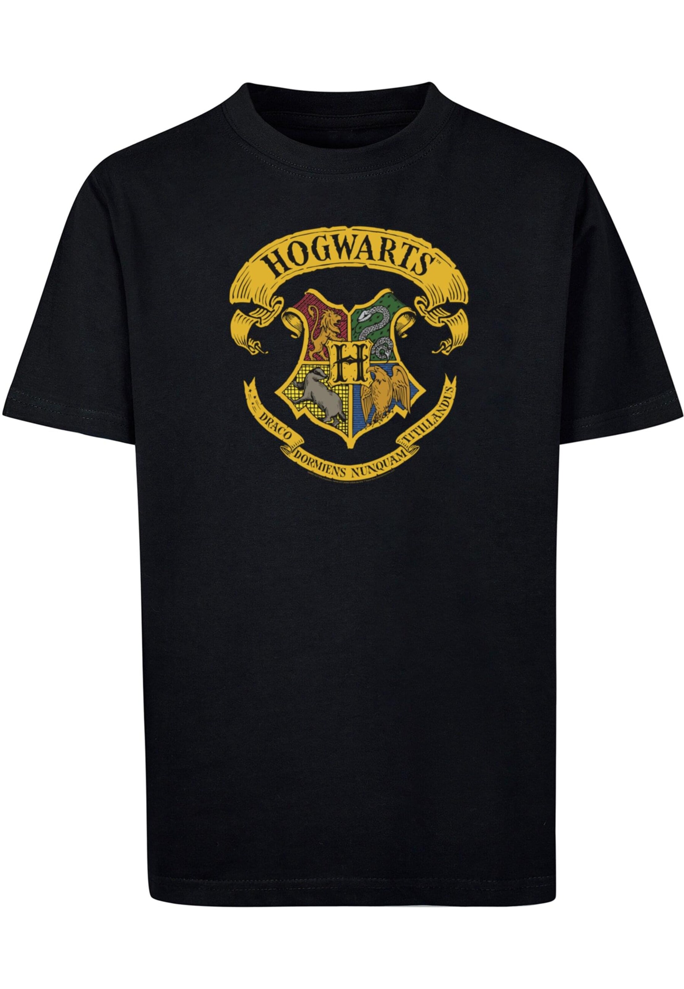ABSOLUTE CULT Shirt 'Harry Potter - Hogwarts' in Zwart: voorkant