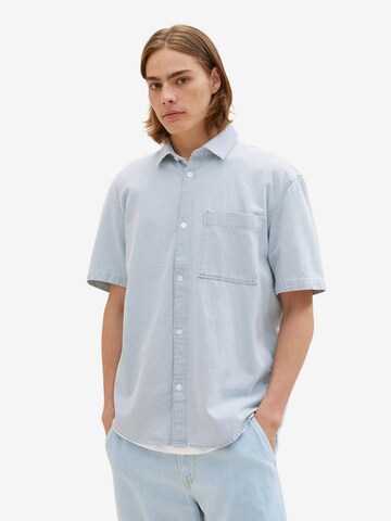 Coupe regular Chemise TOM TAILOR DENIM en bleu : devant