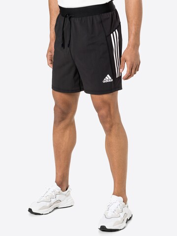 ADIDAS SPORTSWEAR Regular Workout Pants in Black: front