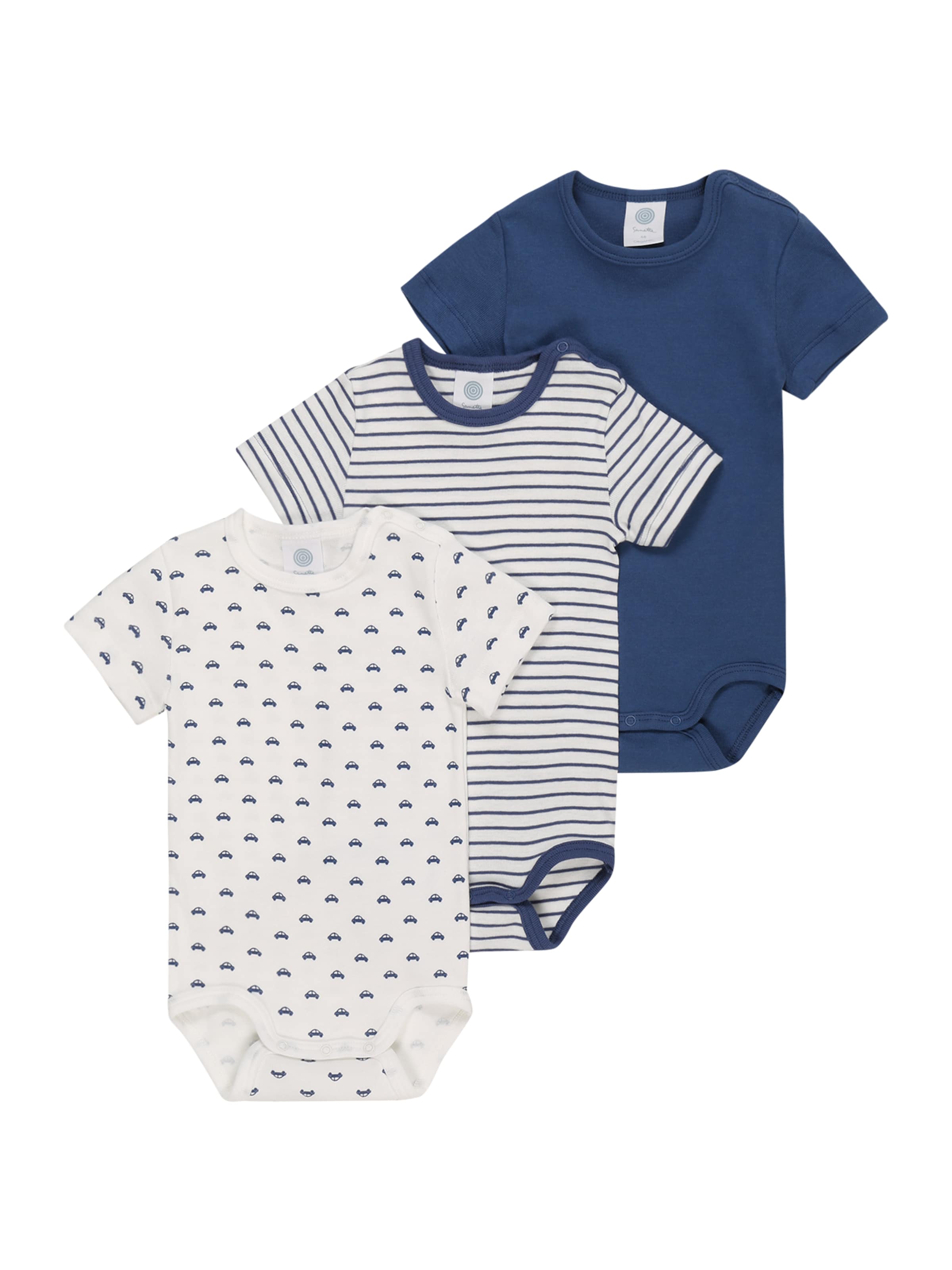 Sanetta - Pijama entero/body en azul: frente