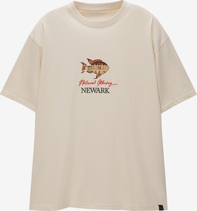 Pull&Bear T-Shirt in sand / orange / dunkelrot / schwarz, Produktansicht