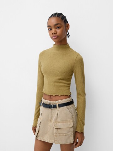 Pull-over Bershka en vert : devant