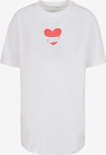 Merchcode Oversized tričko 'Hugs & Love - Heart' ve velikosti XXXL - oranžová / bílá, Produkt