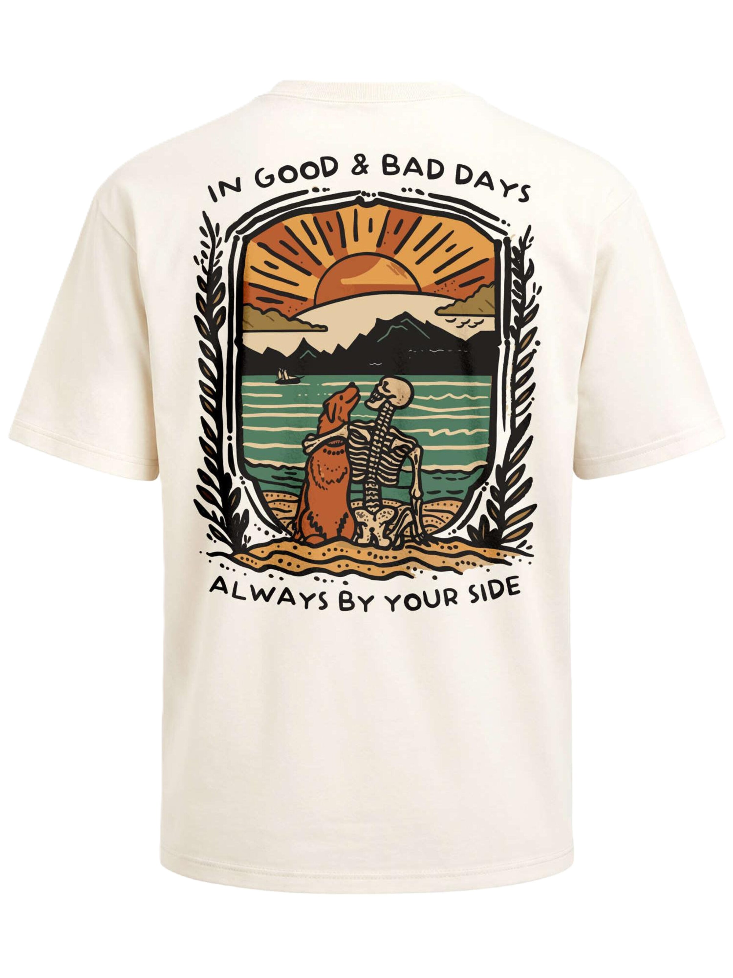 Neverless Shirt 'Alway by your side' in Beige
