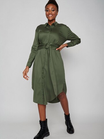 GREENBOMB Blousejurk in Groen: voorkant