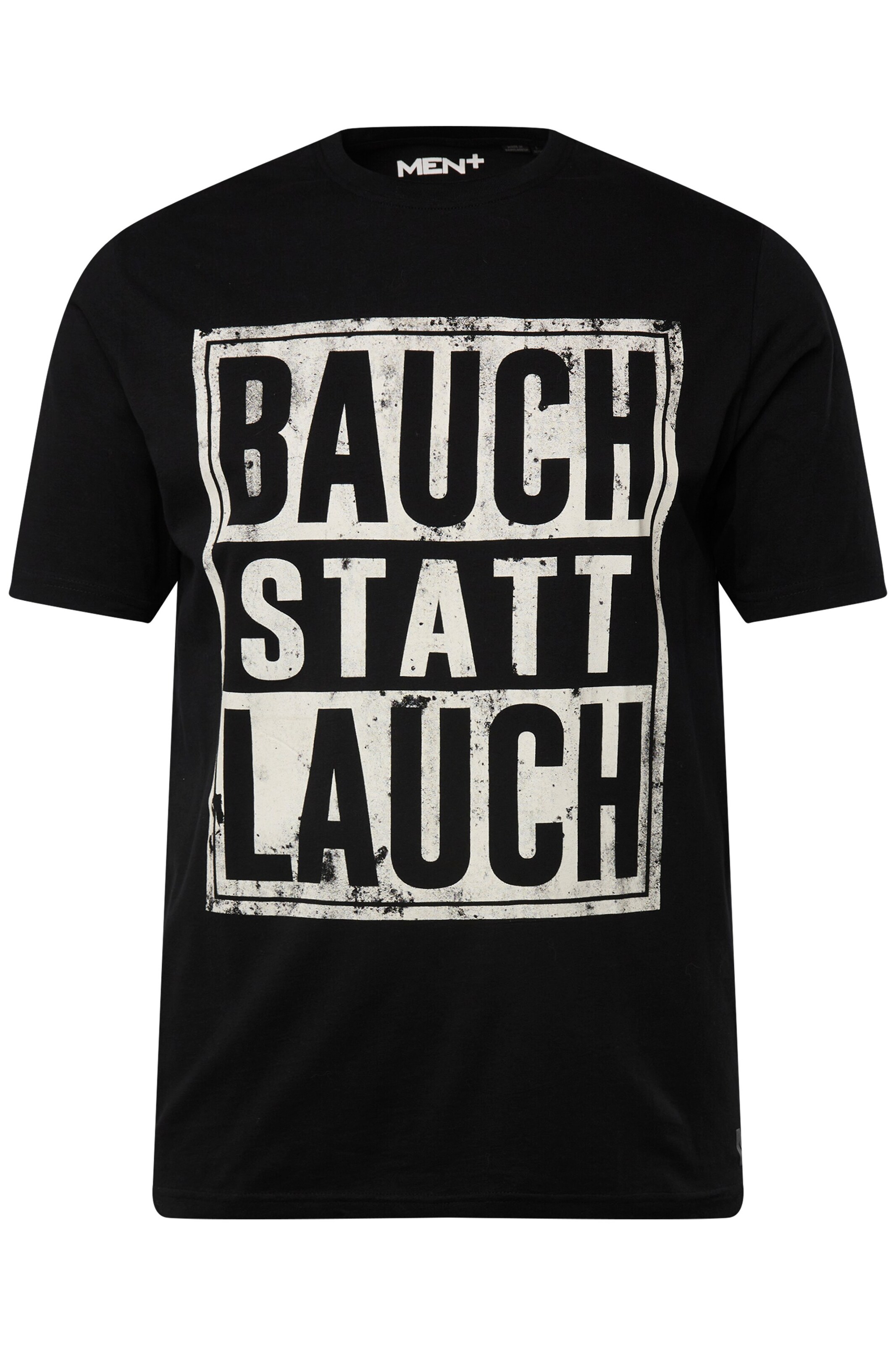 Men Plus Shirt in Black: front
