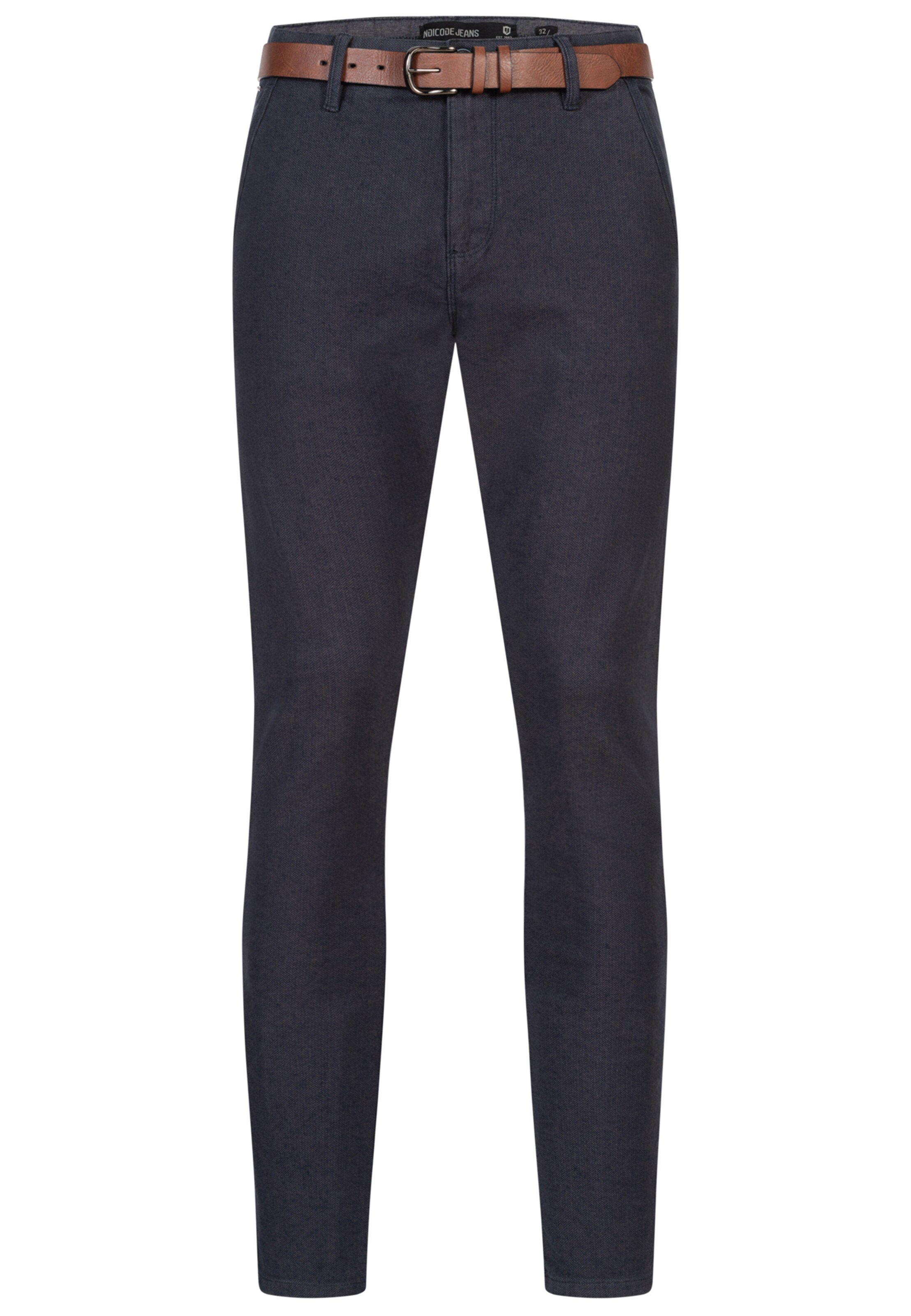 INDICODE JEANS Regular Chino trousers in Blue: front