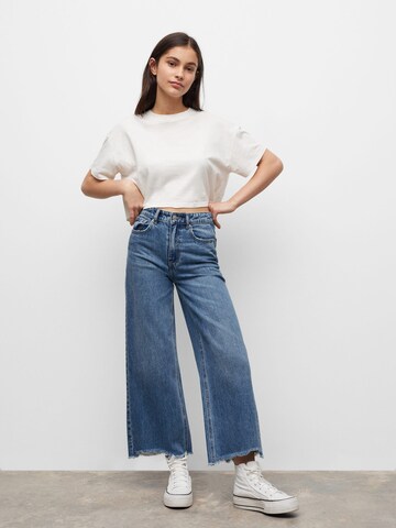 MANGO TEEN Wide leg Jeans i blå