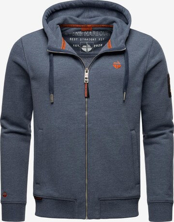 STONE HARBOUR Zip-Up Hoodie 'Billy Joy' in Blue: front